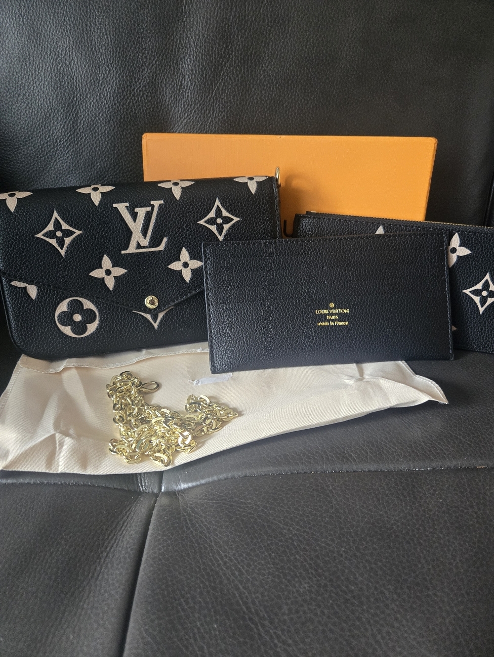 Black Embossed Monogram Pochette Crossbody & Wallet Set (NIB)